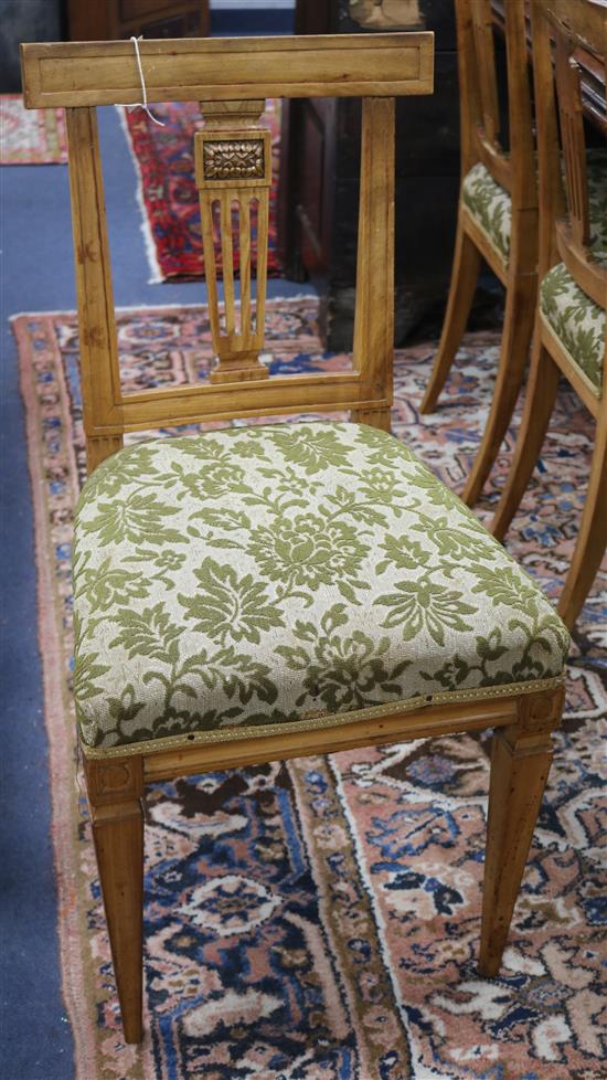 A set of six 19th century French fruitwood chairs